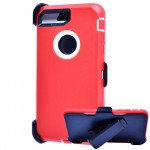 Premium Armor Heavy Duty Case with Clip for iPhone 8 / 7 / 6S / 6 (Red White)